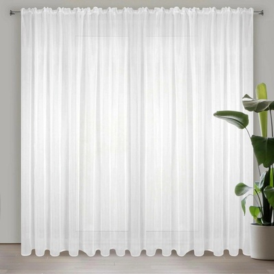 EUROFIRANY ZÁCLONA NA PÁSCE LUCY 350X250 CM BÍLÁ
