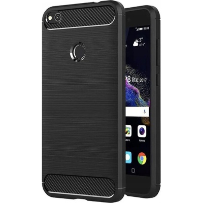 Techsuit Carbon Silicone puzdro pre Huawei P9 Lite 2017 / P8 Lite 2017 – čierne KF23436