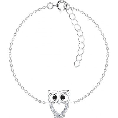 Flor de Cristal stříbrný náramek se sovou 20_00122