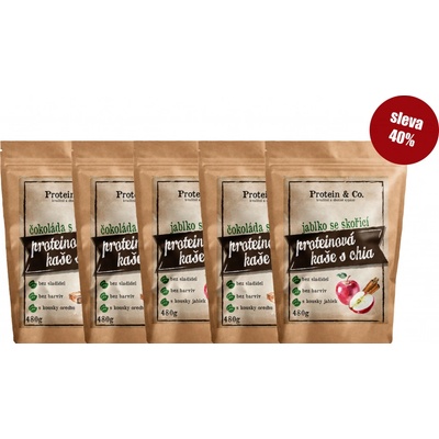 Protein&Co. Proteinová chia kaše 5x480g