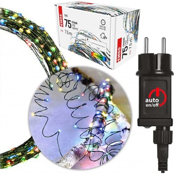 Emos D3AM02 75 LED nano řetěz zelený 7,5 m venkovní i vnitřní multicolor časovač