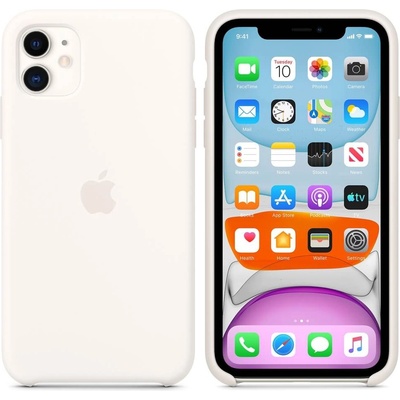 Apple Silicone Case - оригинален силиконов кейс за iPhone 11 (бял)
