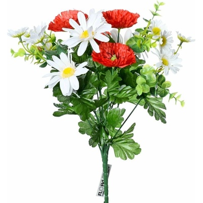 Kytica margaréta + červené maky 41cm 1000656