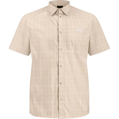 Jack Wolfskin Мъжка риза с копчета Jack Wolfskin Norbo S/S Shirt - Check Oyster (033-3068-0311)