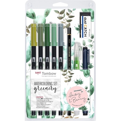 Tombow Marker ABT Dual Brush комплект Greenery (9) (WCS-GR)