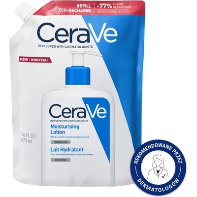 CeraVe Refill Moisturizing Lotion hydratačné mlieko na telo a tvár pre suchú až veľmi suchú pokožku náhradná náplň 473 ml
