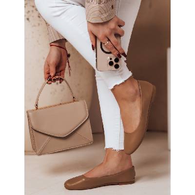 Dámske baleríny Frline khaki biele hnedé kaki