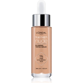 L'Oréal True Match Nude Plumping Tinted Serum серум да уеднакви цвета на кожата цвят 3-4 Light Medium 30ml