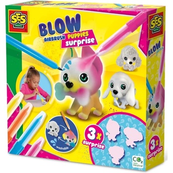 SES Creative Blow Pens Decorate 3 Puppies (s14333)