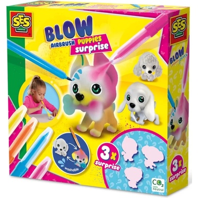 SES Creative Blow Pens Decorate 3 Puppies (s14333)