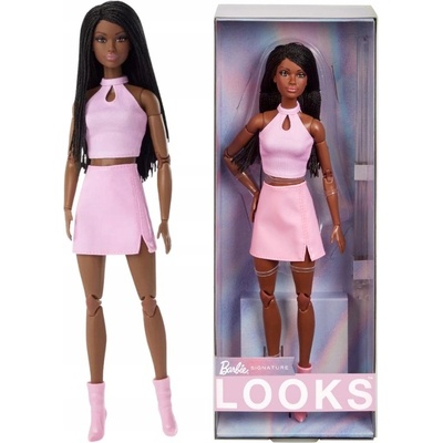 Mattel Barbie Looks s copánky v růžovém outfitu – Zboží Mobilmania