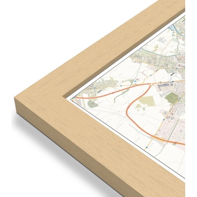Excart Maps Olomouc - nástěnná mapa 140 x 100 cm Varianta: mapa v dřevěném rámu, Provedení: Pegi přírodní