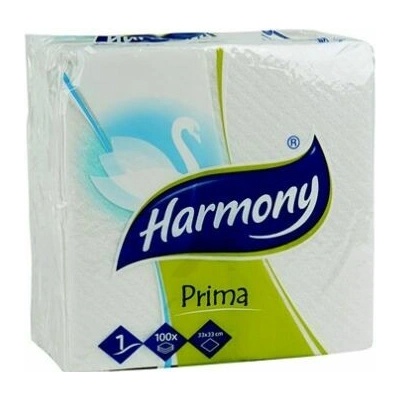 Harmony papírové ubrousky Prima bílé 1V 33x33cm