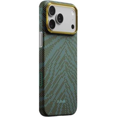 PITAKA Magsafe Калъф за iPhone 17 Pro, Pitaka Edge Breath of Veins Case Dive Green, Зелен (BV1703P)