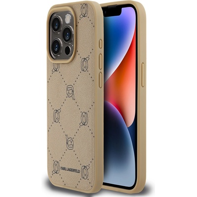 KARL LAGERFELD PU Karl Heads Pattern Magsafe Back Cover за iPhone 15 Pro Max Beige Karl Lagerfeld Karl Lagerfeld | Bezhov | ЖЕНИ | UNI