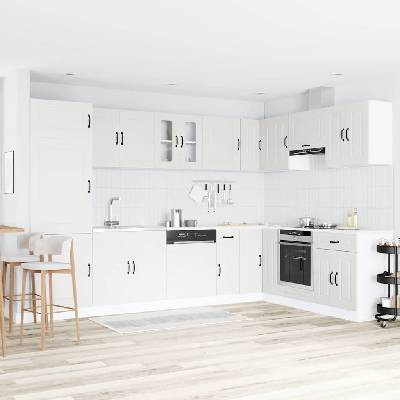 vidaXL Кухненски шкаф Kalmar Бяло 80 x 46 x 81, 5 см Инженерно дърво (3315001)