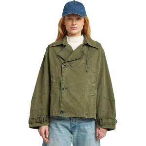 G-STAR Палто G-Star Oversized Short coat - Green (Overdye Shadow Olive GD)