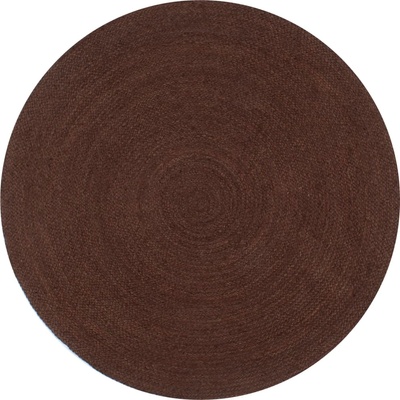 vidaXL Ръчно тъкан килим от юта, кръгъл, 90 см, кафяв (133671)