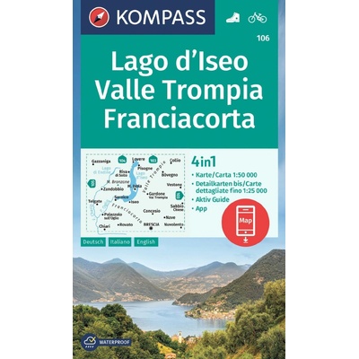 106 Lago d'Iseo, Valle Trompia, Franciacorta 1: 50 000 KOMPASS