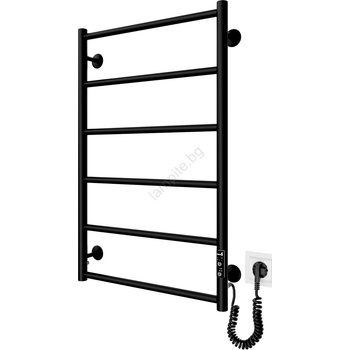 Mario Radiators Лестничен радиатор за баня CLASSIC 110W/230V 81x52 cm неръждаема/черна дясна (MR0083)