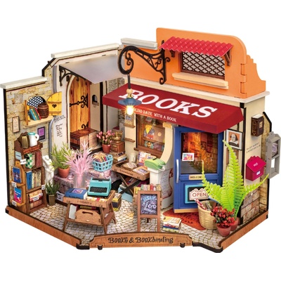 ROBOTIME Rolife DIY 3D dřevěné puzzle Knihkupectví na rohu 108 ks