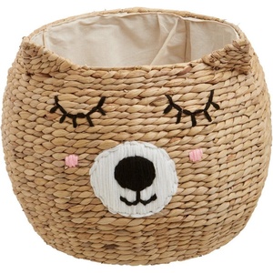 Premier Housewares Детска кошница за играчки от воден зюмбюл в естествен цвят ø 49x40 cm Lidi Cat Face - Premier Housewares (1902079)