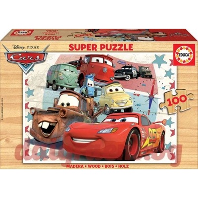 Educa Дървен пъзел educa 16800 - 100 части - Колите (edu16800)