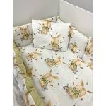 Dizain Бебешки спален комплект Моето Зайче със зелено Ластик Цип Comfort Line