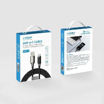 Veger CC1-ZSD s LED světelným indikátorem Type C na Type C PD 5A 100W 1,5m černý