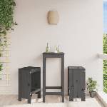 vidaXL Бар табуретки 2 бр сиви 40x36x75 см борово дърво масив (825347)