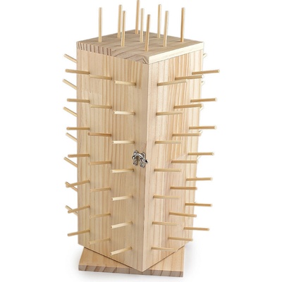 Prima-obchod Dřevěný stojan na nitě otočný s úložným prostorem, výška 44 cm, barva přírodní sv.