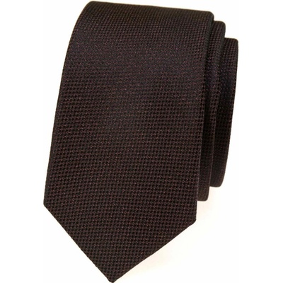 sLim kravata s jemnou štruktúrou Tmavohnedá