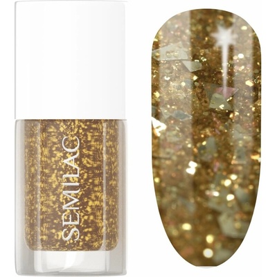 Semilac Glitter Nails trblietavý lak na nechty odtieň 042 Flakes of Gold 7 ml