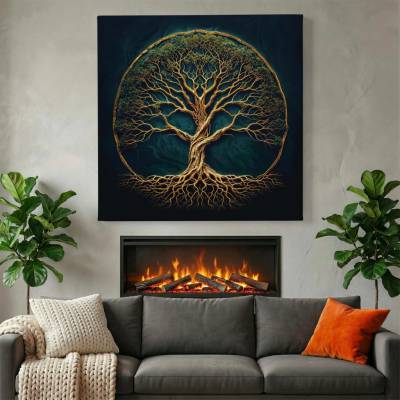 Obraz na plátně - Strom života Emeraldový sen FeelHappy.cz Vyberte rozměr obrazu (šířka x výška): 40 x 40 cm