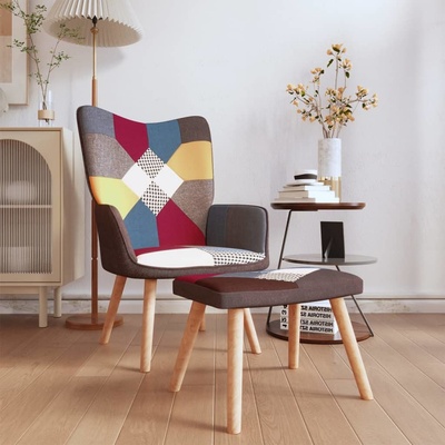 vidaXL 328202 relaxační se stoličkou patchwork textil