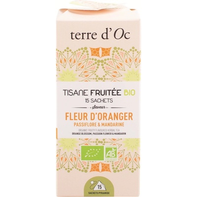 Terre d'Oc Fleur d'oranger Passiflore & Mandarine BIO ovocno bylinný čaj 15 čajových sáčků