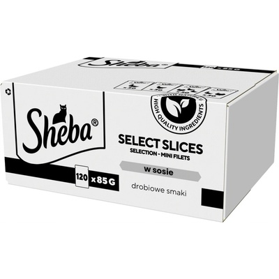 Sheba Selection Select Slices s kachním kuřecím drůbežím kachním a krůtím v kouscích omáčky 120 x 85 g