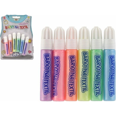 SMT Creatoys Barvy na textil perleťové 6 ks na kartě 14x20cm