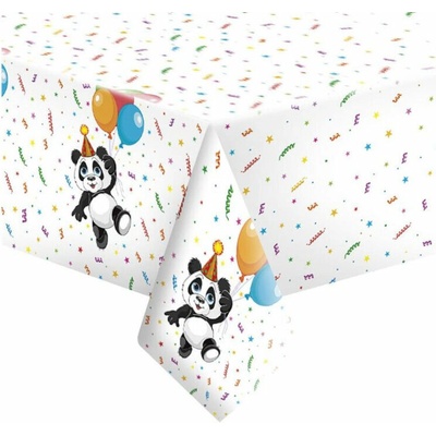 Pol-Mak Papírový ubrus 180 cm Funny Panda with Balloons
