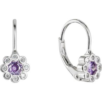 EVOLUTION GROUP 11476.3 violet zircon ag náušnice (AG 925/1000; 1 g)