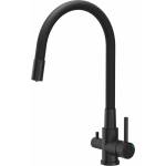 Quadron Кухненски смесител с гъвкав чучур Quadron Pop Agnes, въглеродно черно покритие (52141BLM)