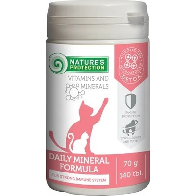 AKVATERA Nature's Protection Daily Mineral Formula - ежедневни минерали за котки, 140 таблетки, Литва - 70 гр