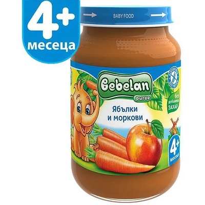 OVKO Bebelan - Пюре ябълка и морков 4 месец 190 гр (1168)