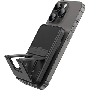 AmazingThing Преносима външна батерия с USB-C порт и безжично зареждане с MagSafe - AmazingThing Thunder Pro Stand Magnetic Wireless Power Bank 5000 mAh 22.5W (черен) (TPM5KSBK)
