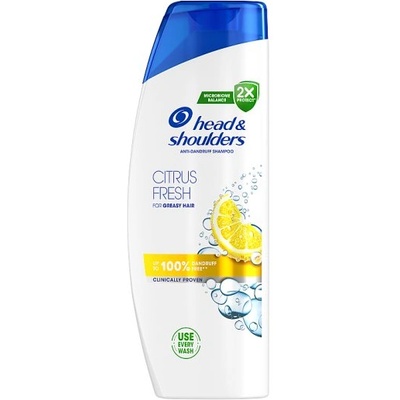 Head & Shoulders Citrus Fresh Šampón proti Lupinám na Mastné Vlasy 500 ml. Denné použitie