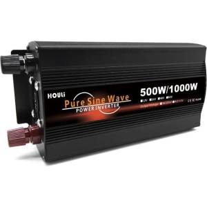Houli Power Inverter инвертор на напрежение от 12V на 230V, 500W/1000W, чиста синусоида, 1 контакт (HPZD0005U 12V/50Hz/230V/EU)