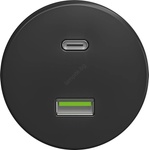 Kliklap - Ретро USB контакт A+C без рамка, антрацит (KA0083)