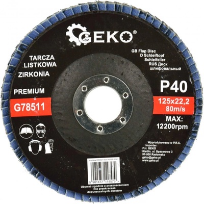 Brúsny lamelový kotúč 125 x 22,2 zrno 40 ZIRKON, GEKO