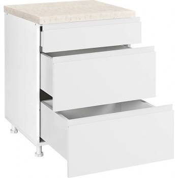 Image 1 of Matis Кухненски шкаф долен с три чекмеджета Aura D60 3F B бял