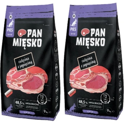 Pan Mięsko senior Teľacie s jahňacím mäsom M 2 x 9 kg